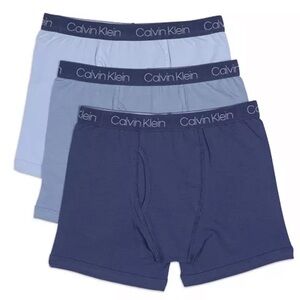 Calvin Klein Big Boys Stretch Boxer Brief 3-Pack Blue Indigo Youth M NIP